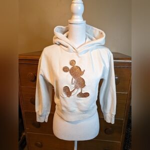 GAP Mickey Sparkle Gold Cropped (Junior Girls) Sweatshirt